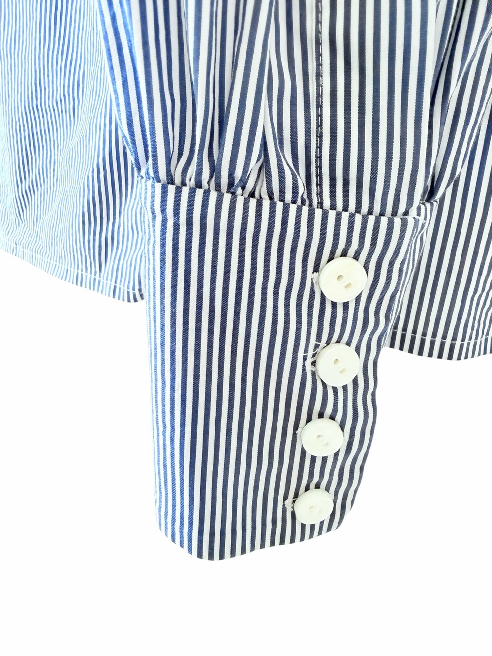 WORTH Blue and White Oversized  Pinstripe V-Neck Tunic Sz S - Picture 7 of 8